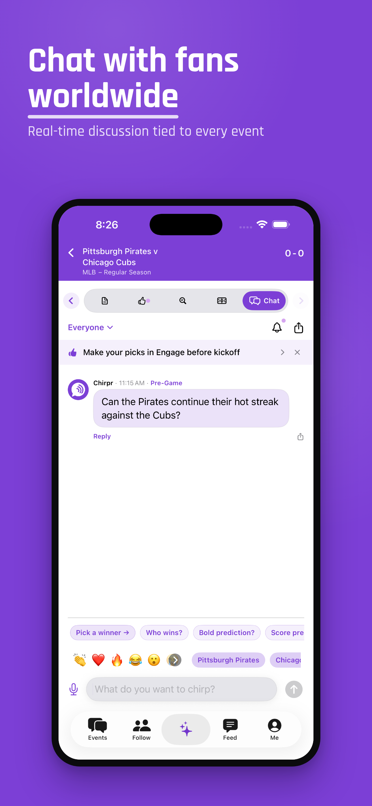 Chirpr real-time event chat room